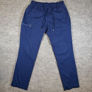 Healing Hands Purple Label Mens L Scrub Pants Blue Daniel Utility Cargo Medical